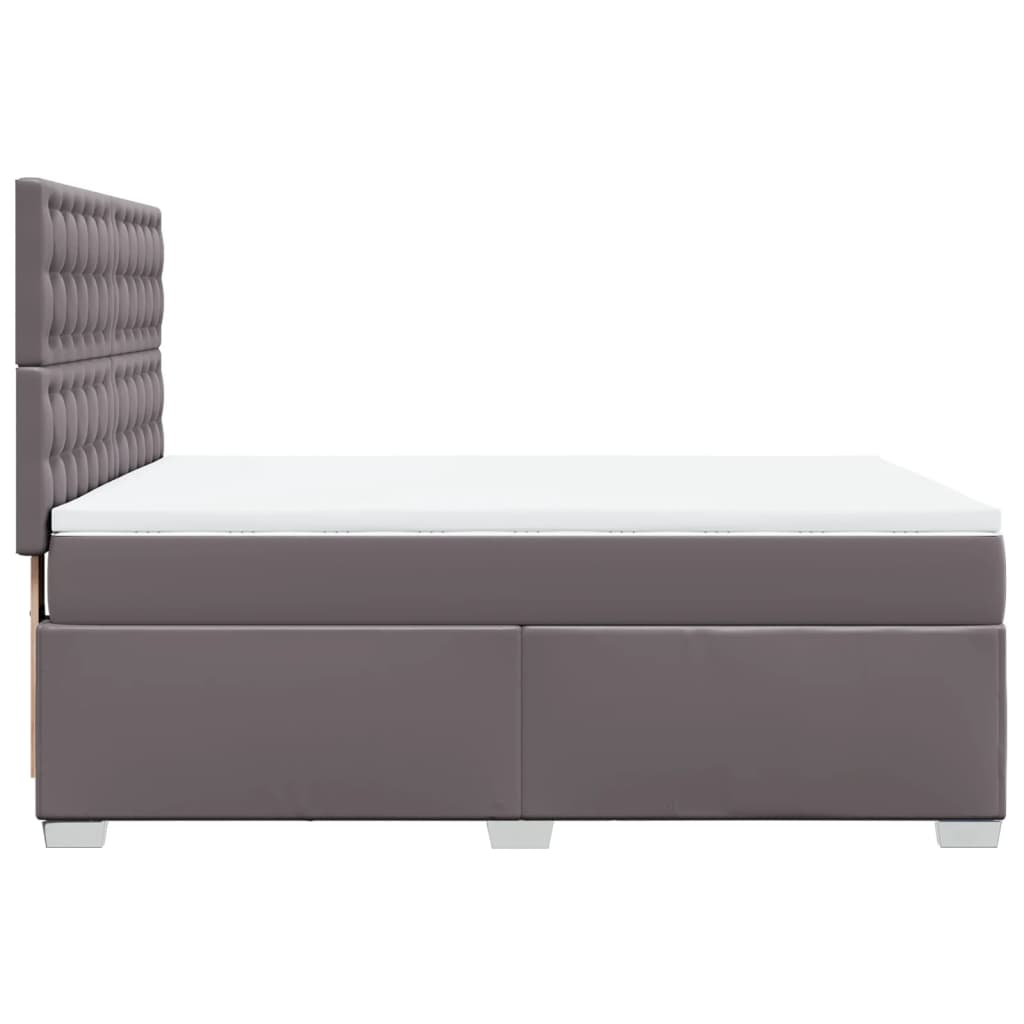 Boxspring met matras kunstleer grijs 160x200 cm is nu te koop bij PeponiXL, paradijselijk wonen!