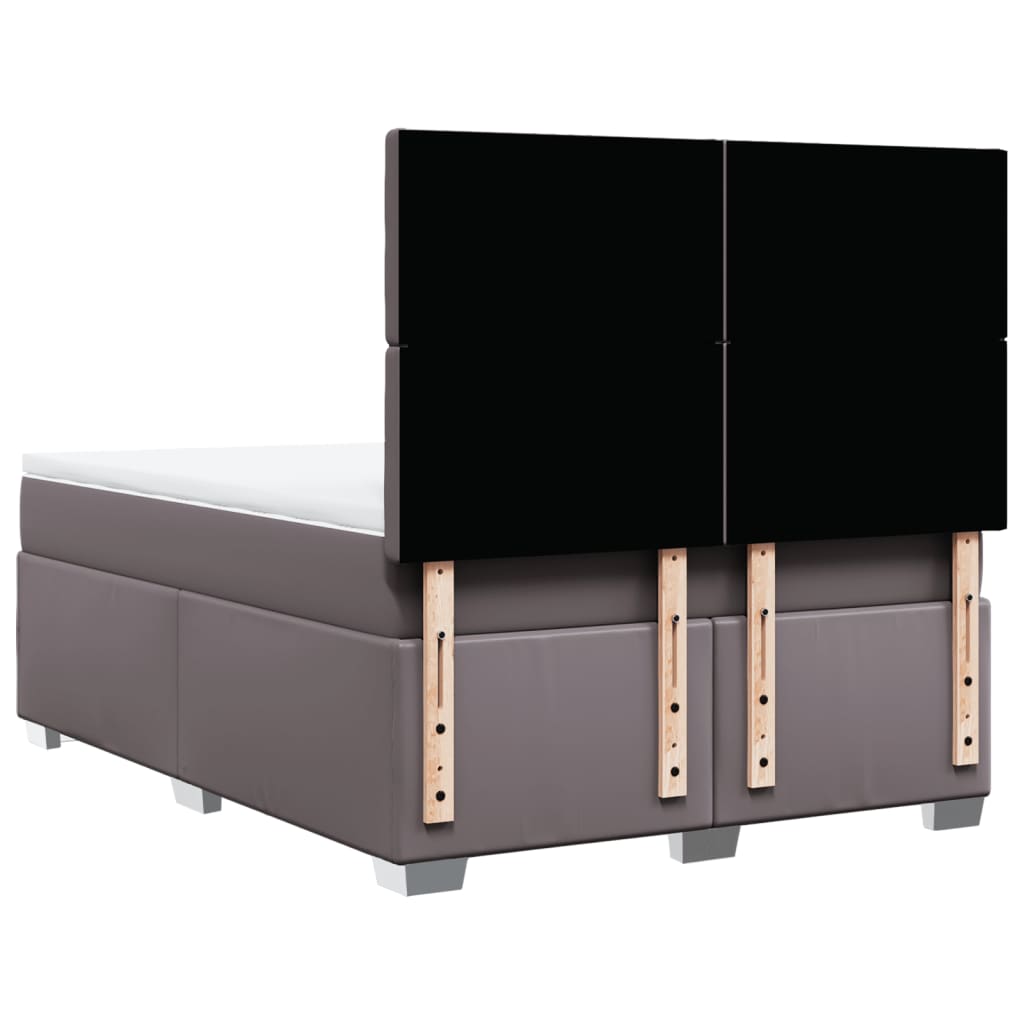 Boxspring met matras kunstleer grijs 160x200 cm is nu te koop bij PeponiXL, paradijselijk wonen!