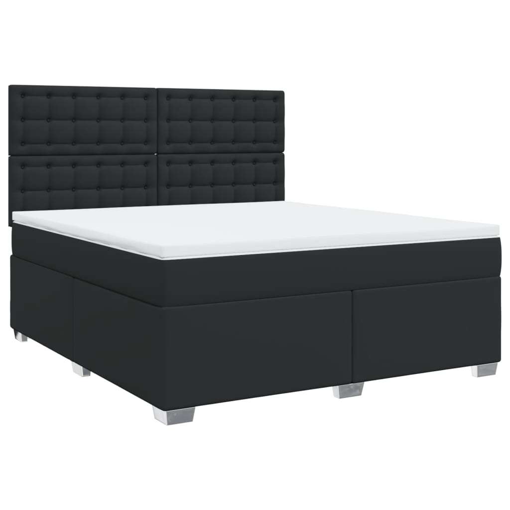 Boxspring met matras kunstleer zwart 180x200 cm is nu te koop bij PeponiXL, paradijselijk wonen!