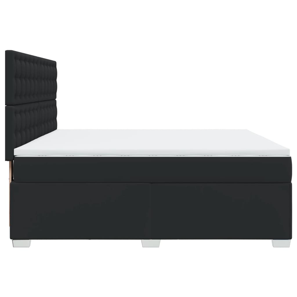 Boxspring met matras kunstleer zwart 180x200 cm is nu te koop bij PeponiXL, paradijselijk wonen!