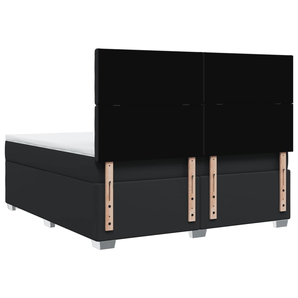 Boxspring met matras kunstleer zwart 180x200 cm is nu te koop bij PeponiXL, paradijselijk wonen!