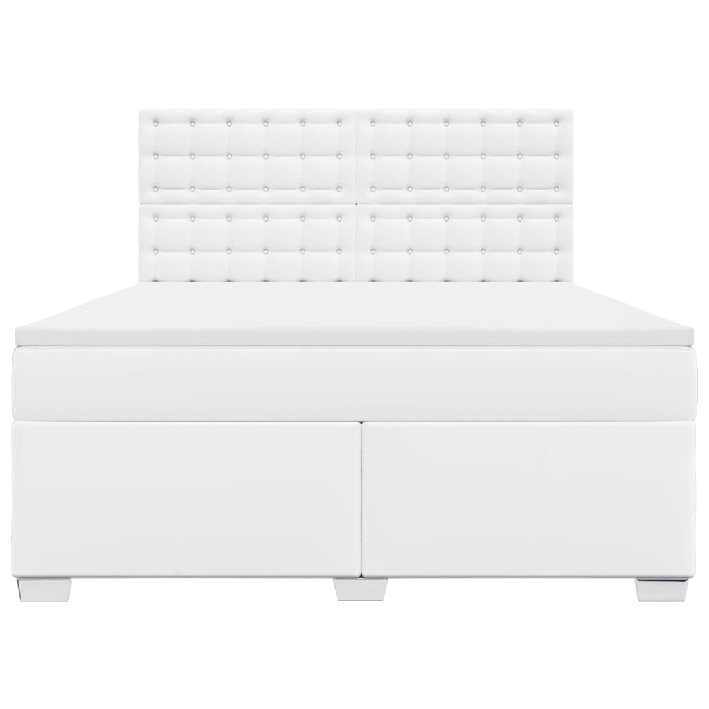 Boxspring met matras kunstleer wit 180x200 cm is nu te koop bij PeponiXL, paradijselijk wonen!