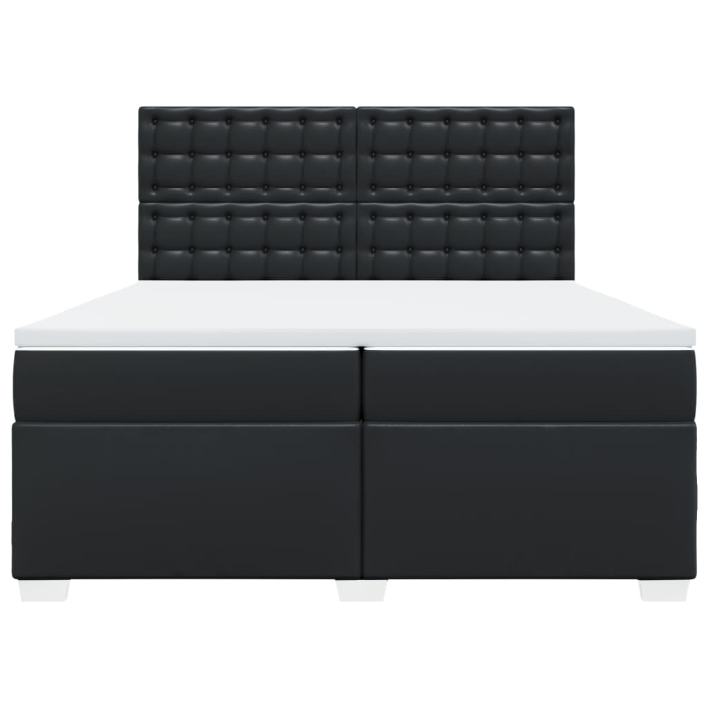 Boxspring met matras kunstleer zwart 200x200 cm is nu te koop bij PeponiXL, paradijselijk wonen!