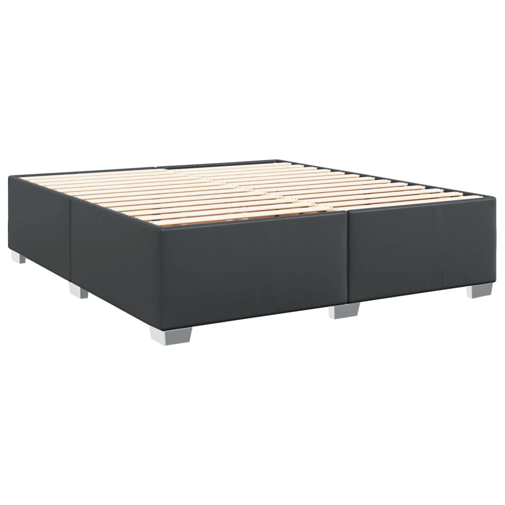 Boxspring met matras kunstleer zwart 200x200 cm is nu te koop bij PeponiXL, paradijselijk wonen!