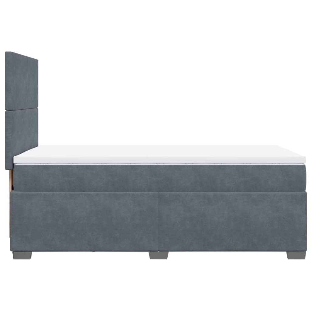 Boxspring met matras fluweel donkergrijs 80x200 cm is nu te koop bij PeponiXL, paradijselijk wonen!