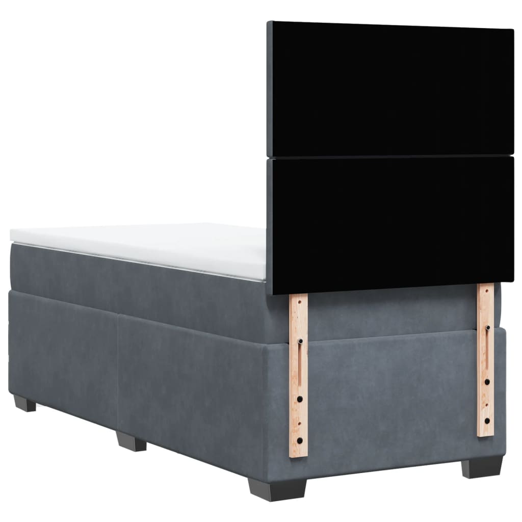 Boxspring met matras fluweel donkergrijs 80x200 cm is nu te koop bij PeponiXL, paradijselijk wonen!