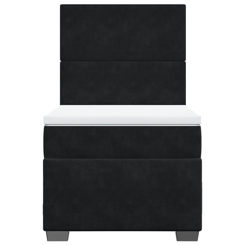 Boxspring met matras fluweel zwart 80x200 cm is nu te koop bij PeponiXL, paradijselijk wonen!