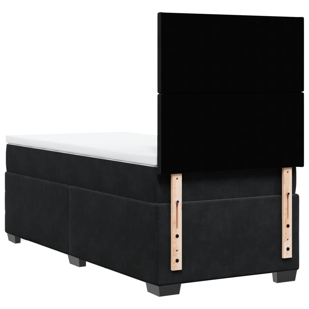 Boxspring met matras fluweel zwart 80x200 cm is nu te koop bij PeponiXL, paradijselijk wonen!