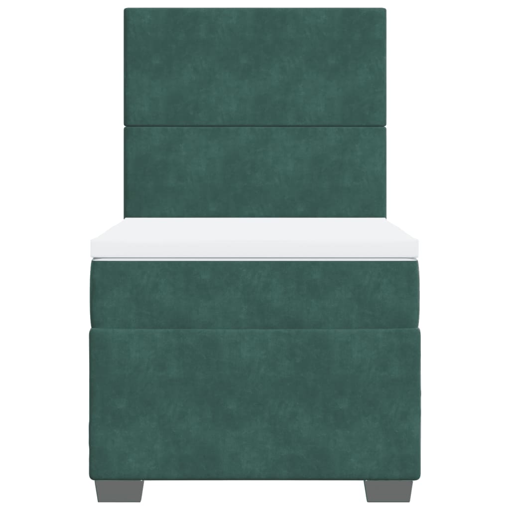 Boxspring met matras fluweel donkergroen 80x200 cm is nu te koop bij PeponiXL, paradijselijk wonen!