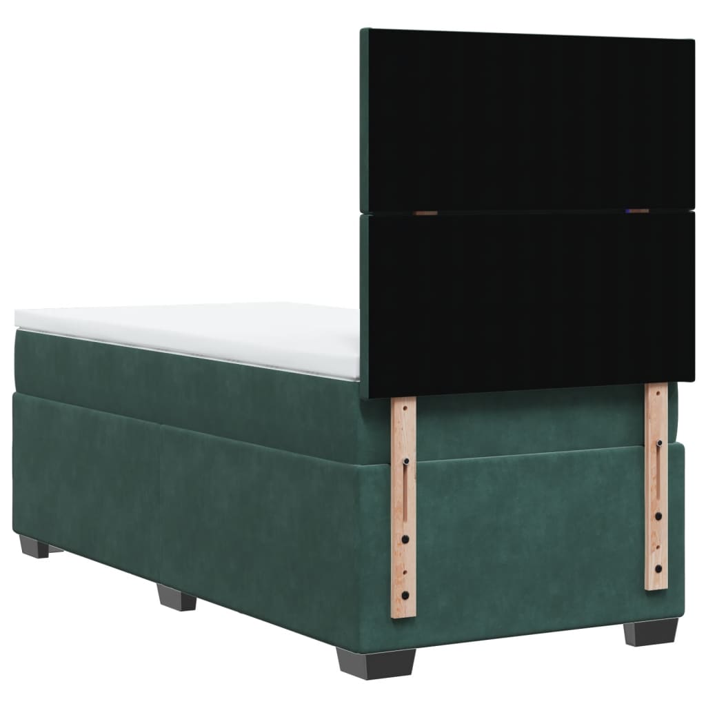 Boxspring met matras fluweel donkergroen 80x200 cm is nu te koop bij PeponiXL, paradijselijk wonen!