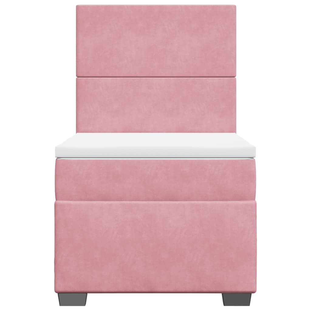 Boxspring met matras fluweel roze 80x200 cm is nu te koop bij PeponiXL, paradijselijk wonen!