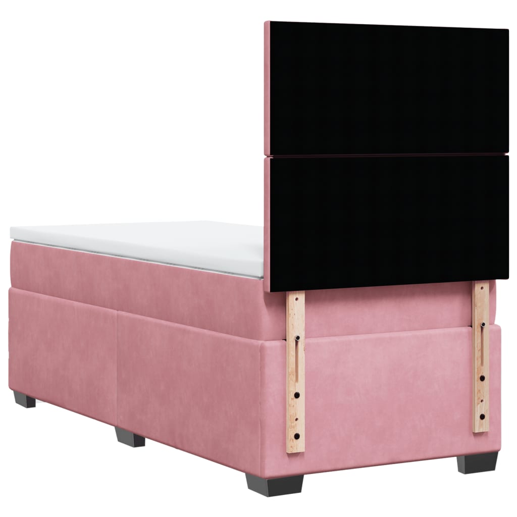 Boxspring met matras fluweel roze 80x200 cm is nu te koop bij PeponiXL, paradijselijk wonen!