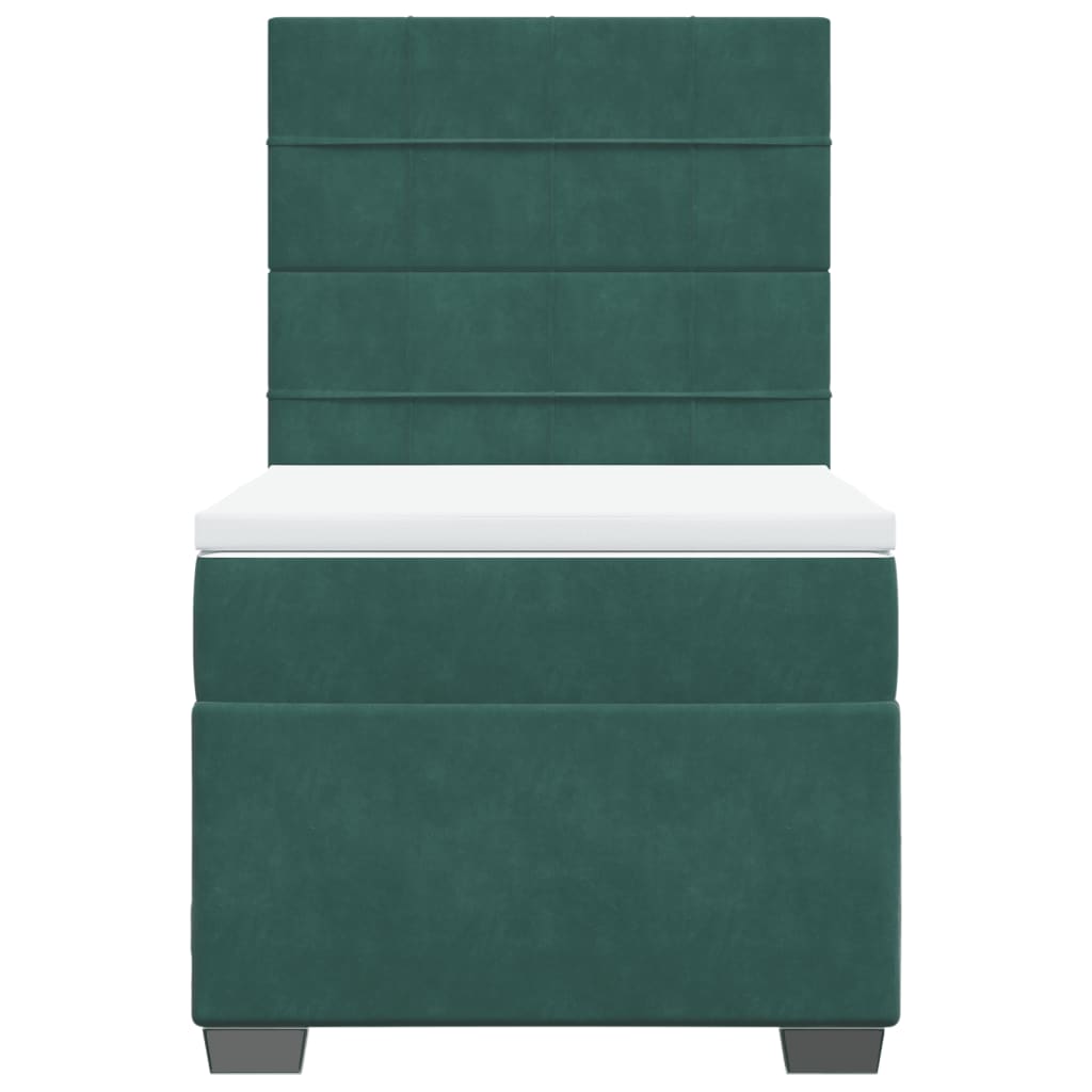Boxspring met matras fluweel donkergroen 80x200 cm is nu te koop bij PeponiXL, paradijselijk wonen!