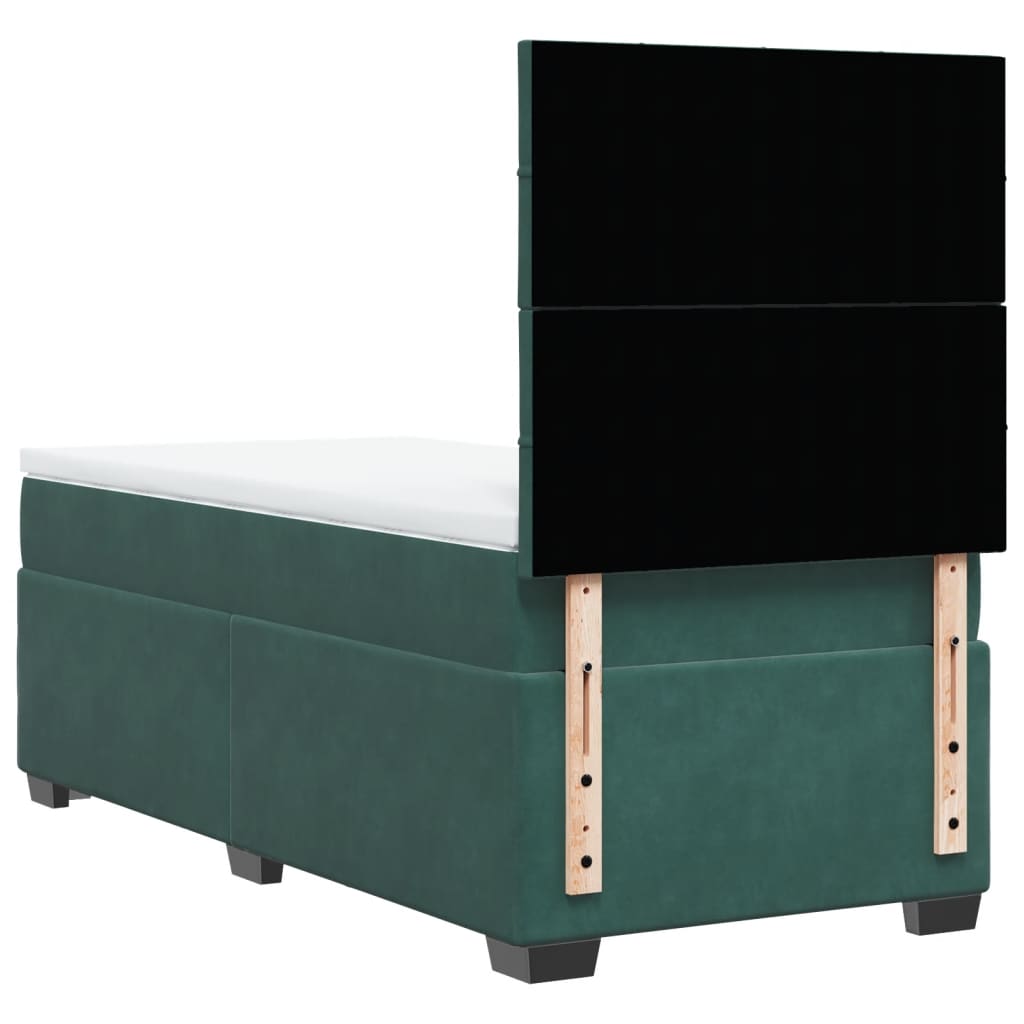 Boxspring met matras fluweel donkergroen 80x200 cm is nu te koop bij PeponiXL, paradijselijk wonen!