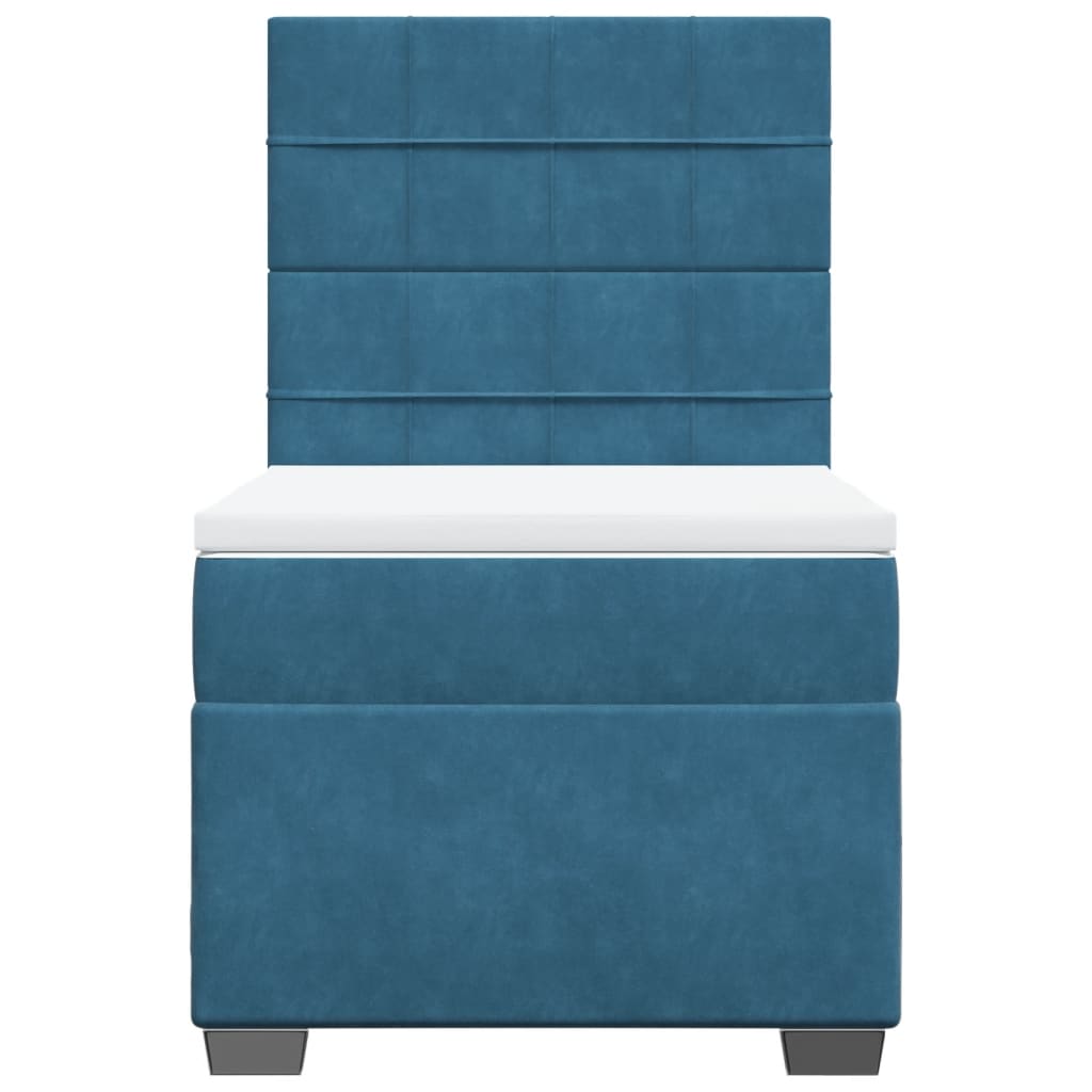Boxspring met matras fluweel blauw 80x200 cm is nu te koop bij PeponiXL, paradijselijk wonen!