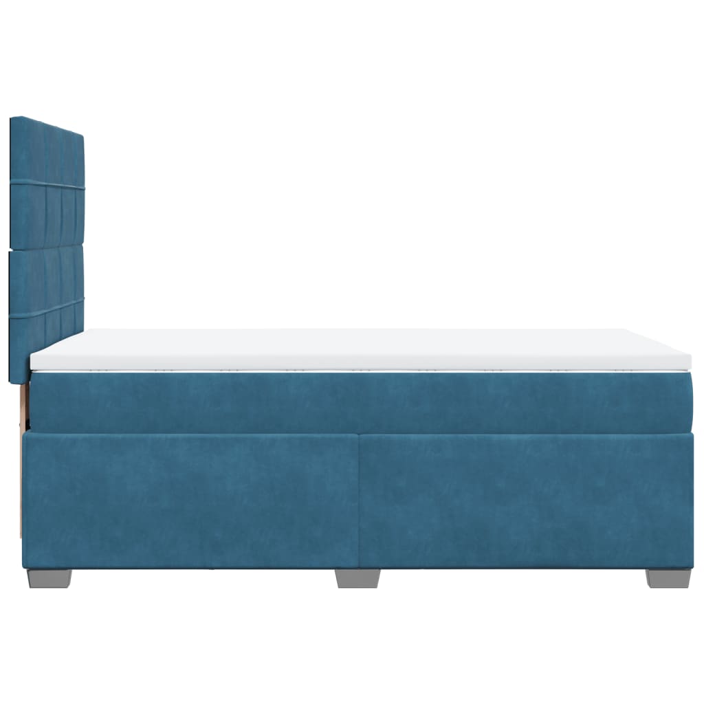 Boxspring met matras fluweel blauw 80x200 cm is nu te koop bij PeponiXL, paradijselijk wonen!