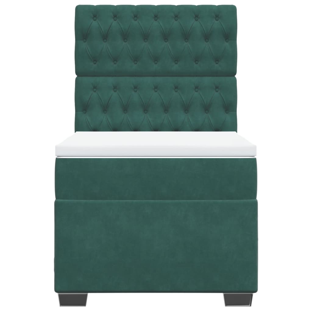 Boxspring met matras fluweel donkergroen 80x200 cm is nu te koop bij PeponiXL, paradijselijk wonen!