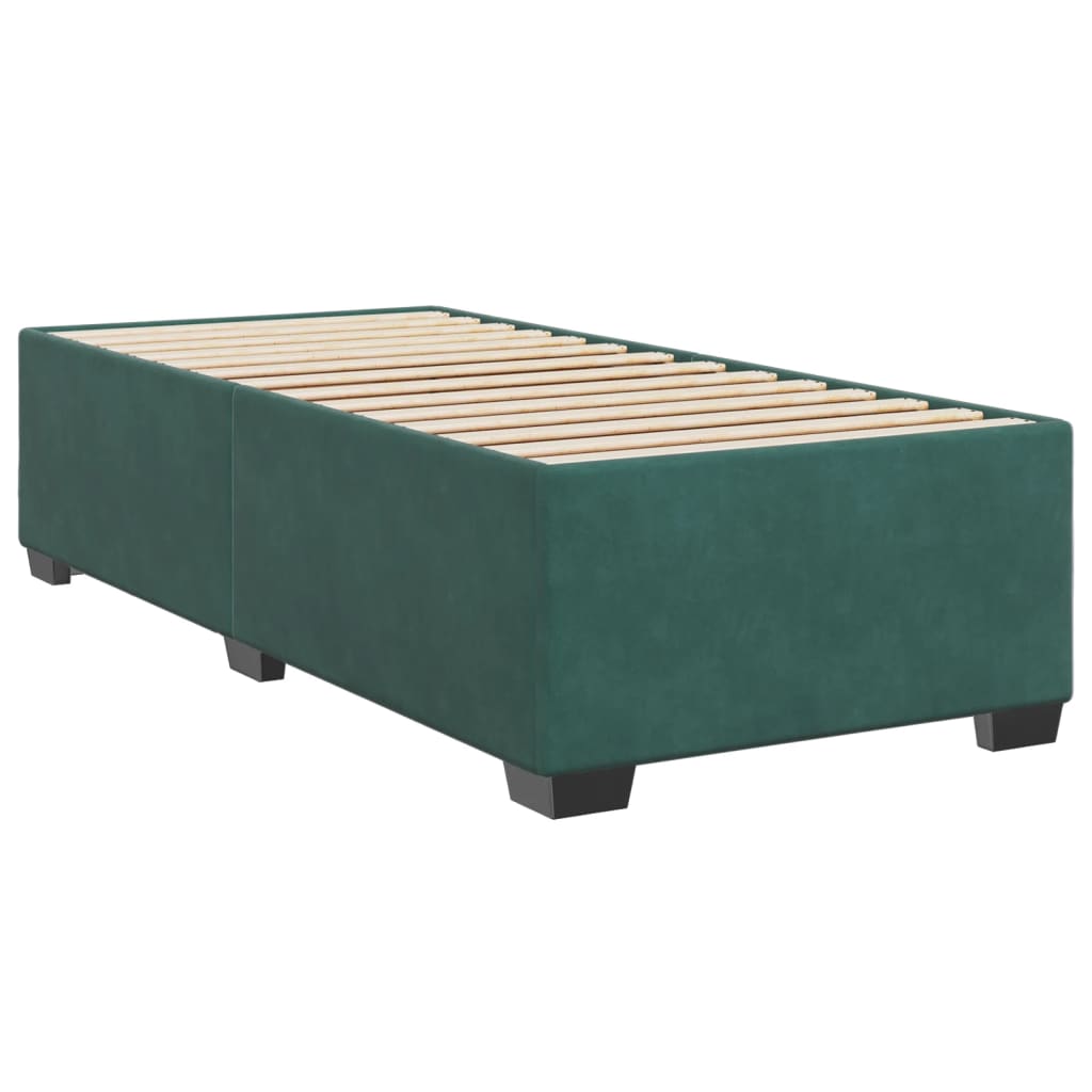 Boxspring met matras fluweel donkergroen 80x200 cm is nu te koop bij PeponiXL, paradijselijk wonen!