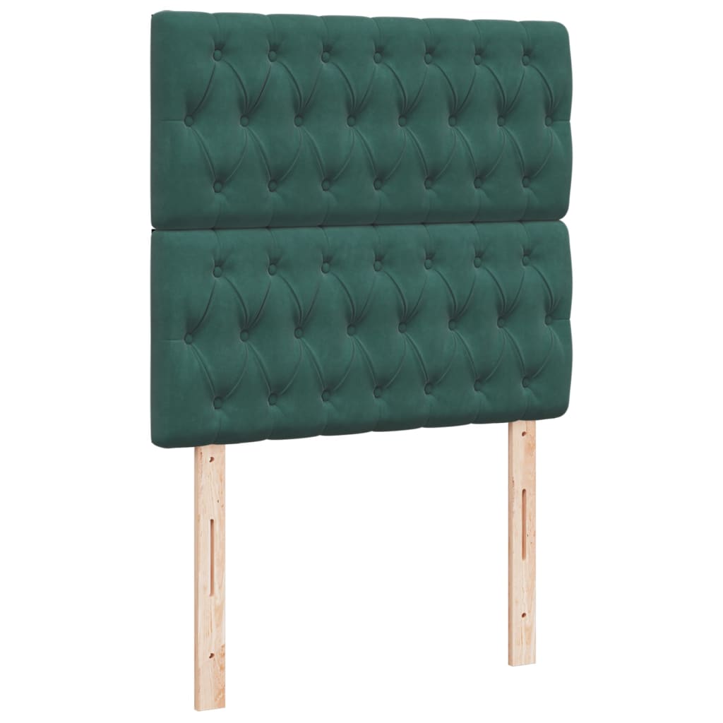 Boxspring met matras fluweel donkergroen 80x200 cm is nu te koop bij PeponiXL, paradijselijk wonen!