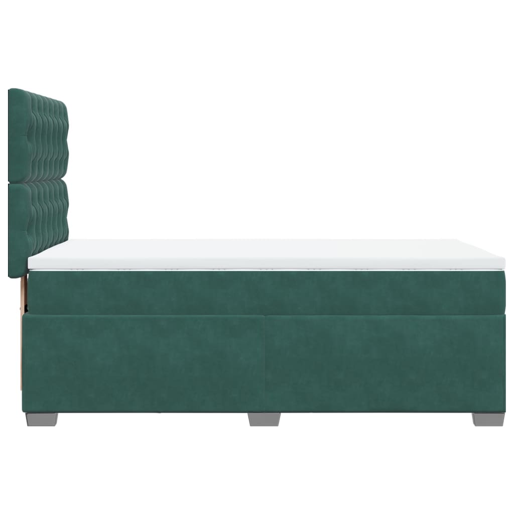Boxspring met matras fluweel donkergroen 80x200 cm is nu te koop bij PeponiXL, paradijselijk wonen!