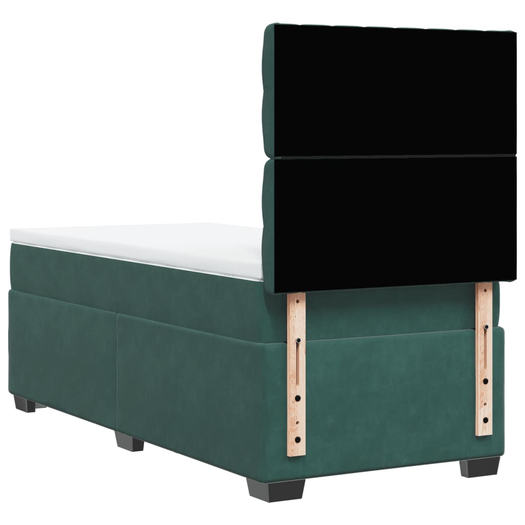 Boxspring met matras fluweel donkergroen 80x200 cm is nu te koop bij PeponiXL, paradijselijk wonen!