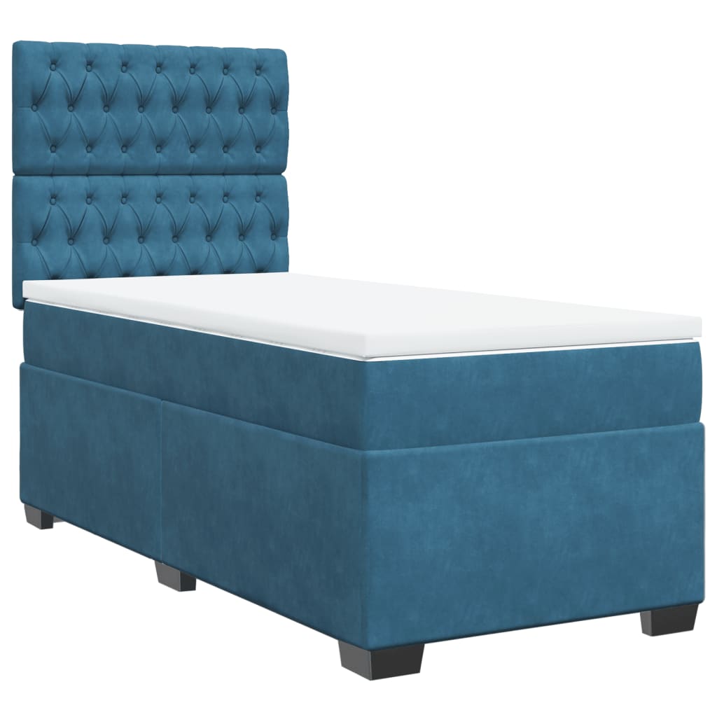 Boxspring met matras fluweel blauw 80x200 cm is nu te koop bij PeponiXL, paradijselijk wonen!