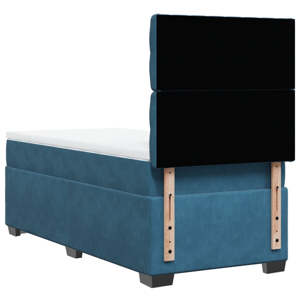 Boxspring met matras fluweel blauw 80x200 cm is nu te koop bij PeponiXL, paradijselijk wonen!