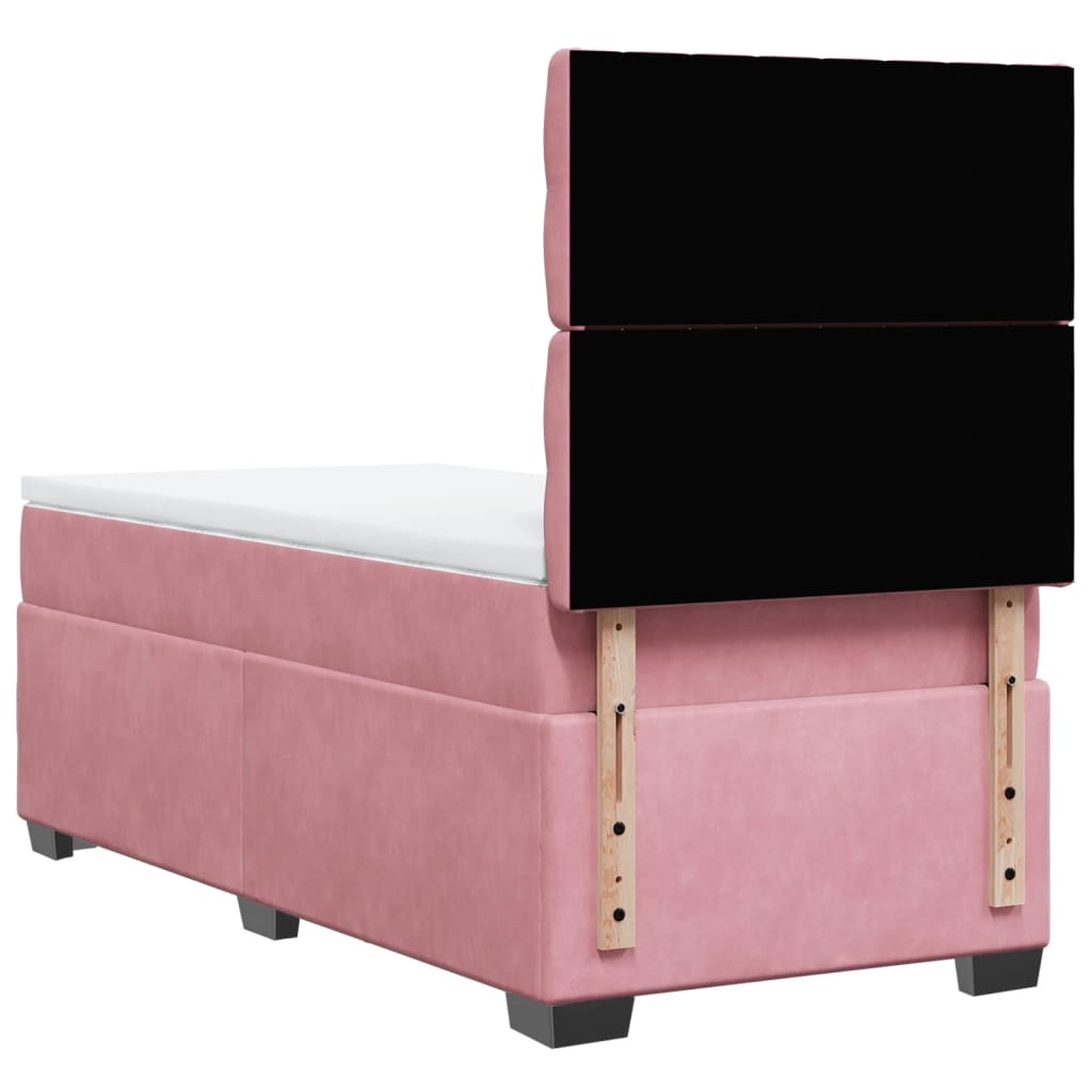 Boxspring met matras fluweel roze 80x200 cm is nu te koop bij PeponiXL, paradijselijk wonen!