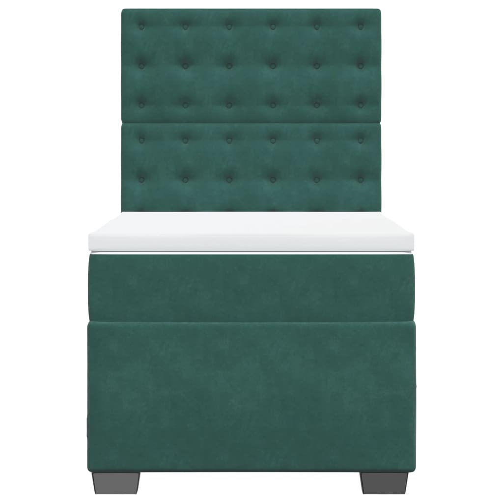 Boxspring met matras fluweel donkergroen 80x200 cm is nu te koop bij PeponiXL, paradijselijk wonen!