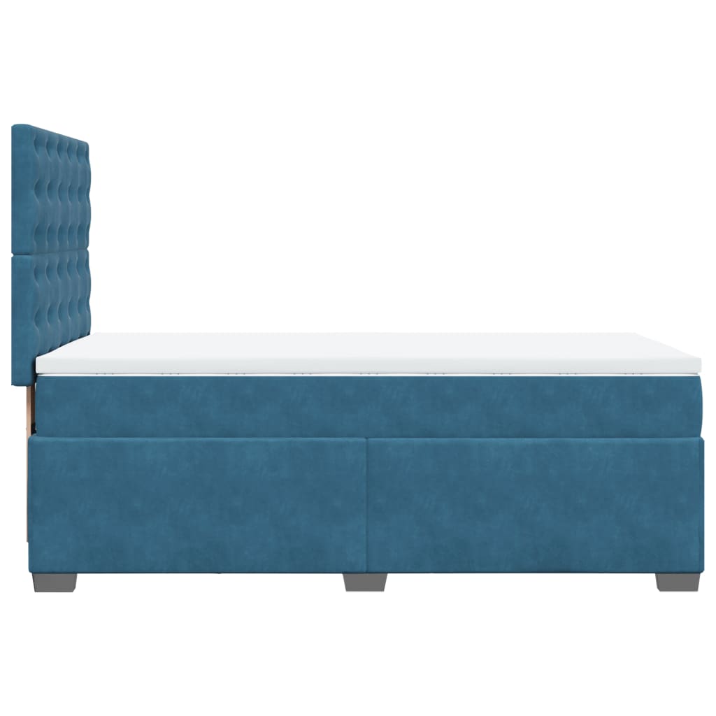 Boxspring met matras fluweel blauw 80x200 cm is nu te koop bij PeponiXL, paradijselijk wonen!