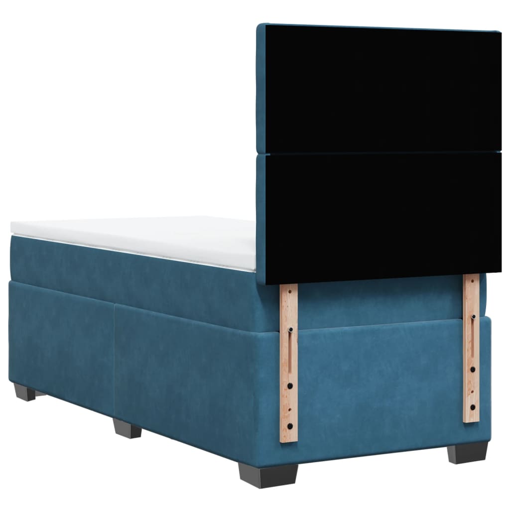 Boxspring met matras fluweel blauw 80x200 cm is nu te koop bij PeponiXL, paradijselijk wonen!