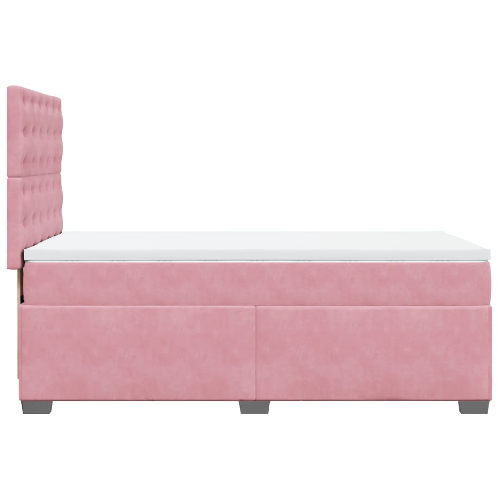 Boxspring met matras fluweel roze 80x200 cm is nu te koop bij PeponiXL, paradijselijk wonen!