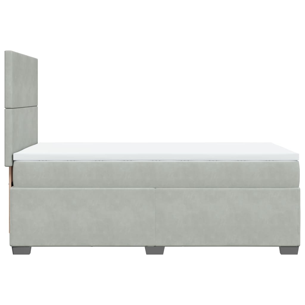 Boxspring met matras fluweel lichtgrijs 90x190 cm is nu te koop bij PeponiXL, paradijselijk wonen!