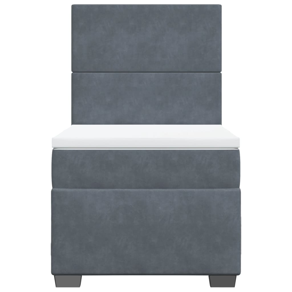 Boxspring met matras fluweel donkergrijs 90x190 cm is nu te koop bij PeponiXL, paradijselijk wonen!
