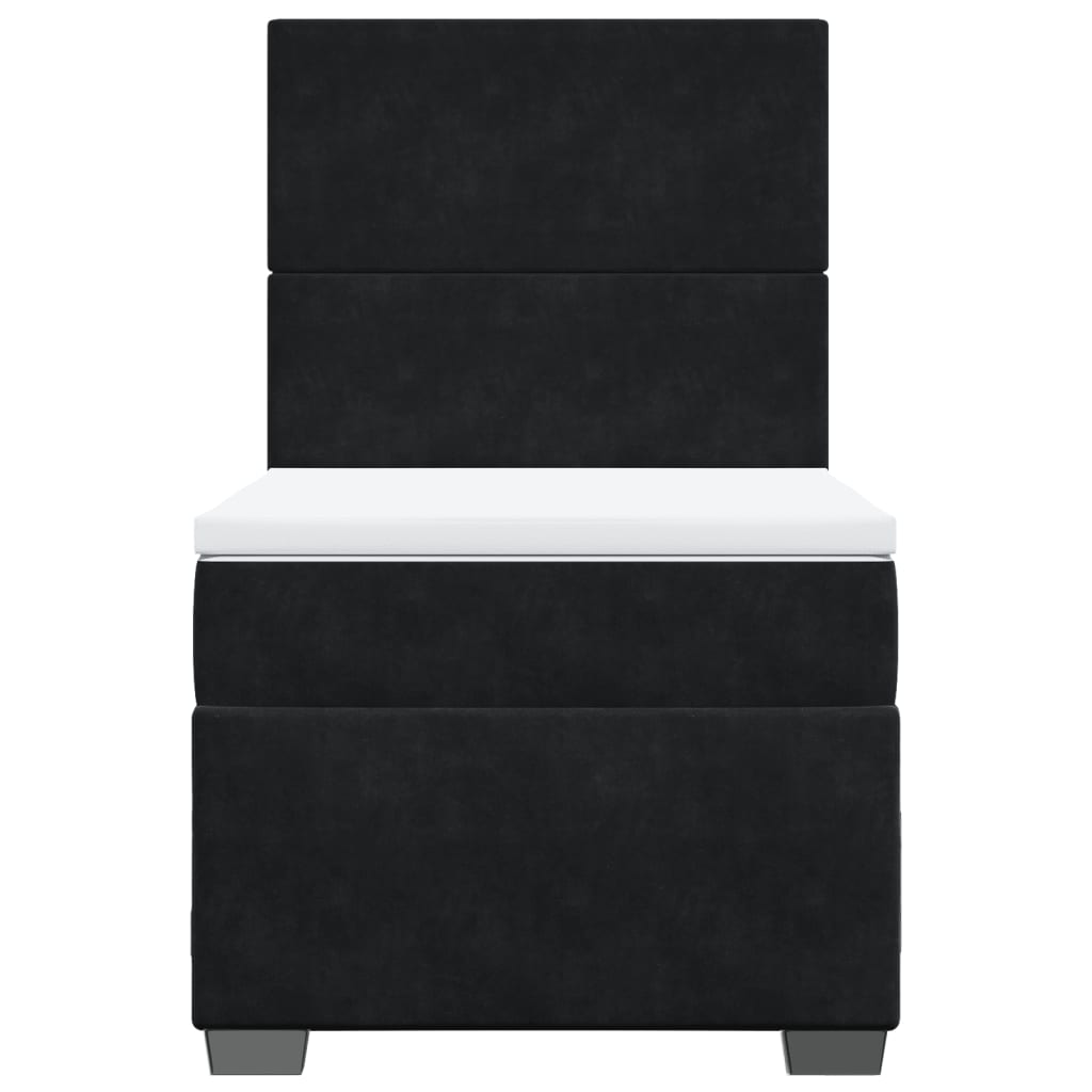 Boxspring met matras fluweel zwart 90x190 cm is nu te koop bij PeponiXL, paradijselijk wonen!