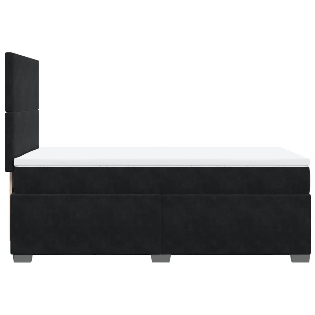 Boxspring met matras fluweel zwart 90x190 cm is nu te koop bij PeponiXL, paradijselijk wonen!