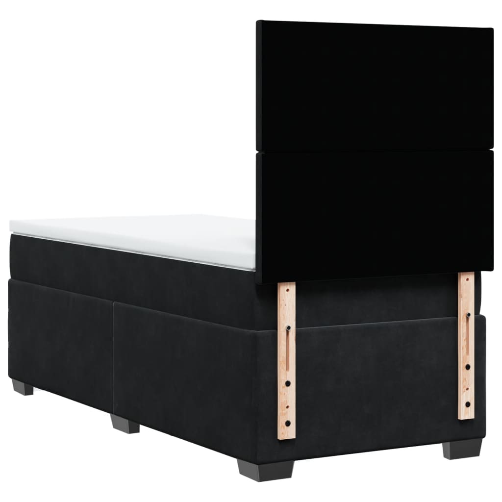 Boxspring met matras fluweel zwart 90x190 cm is nu te koop bij PeponiXL, paradijselijk wonen!