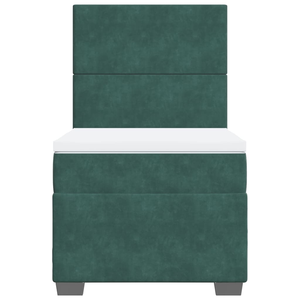 Boxspring met matras fluweel donkergroen 90x190 cm is nu te koop bij PeponiXL, paradijselijk wonen!
