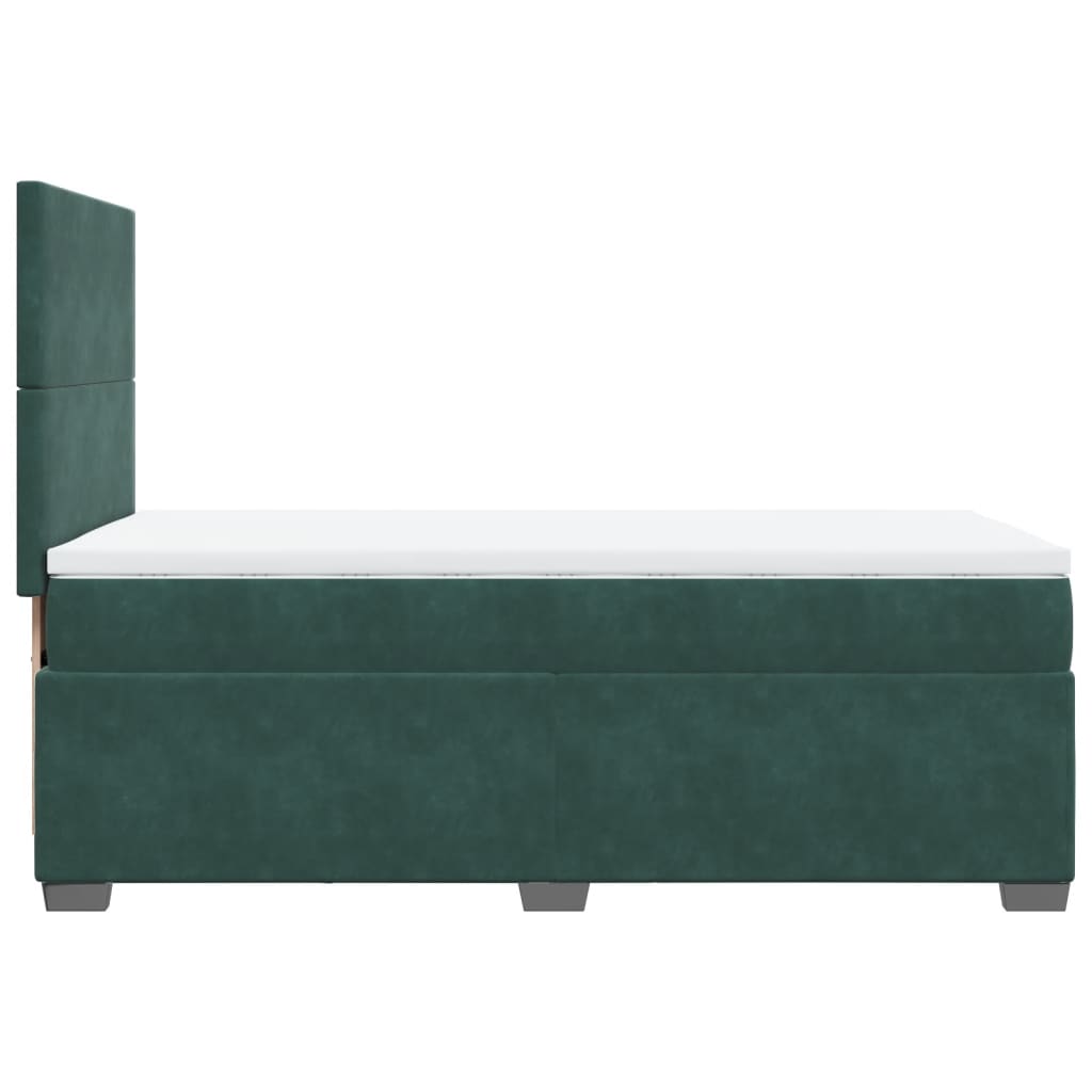 Boxspring met matras fluweel donkergroen 90x190 cm is nu te koop bij PeponiXL, paradijselijk wonen!
