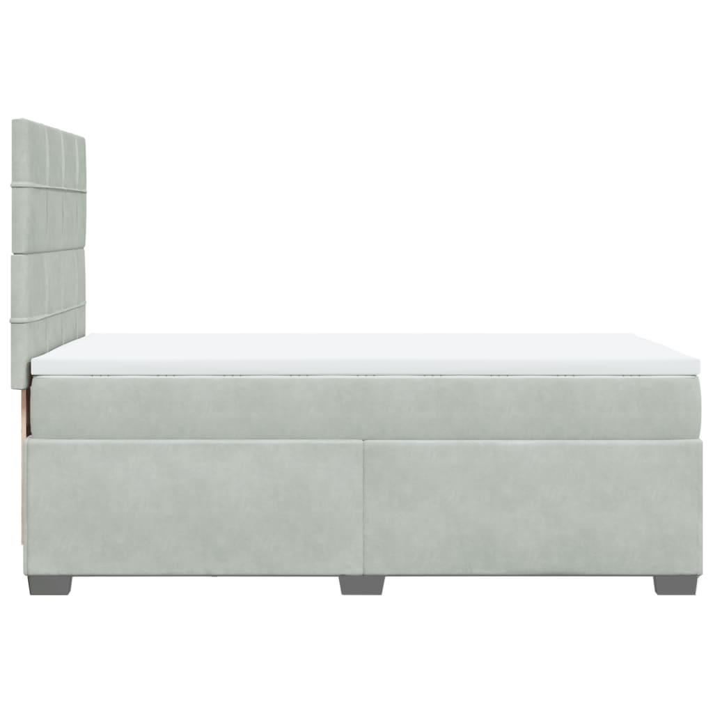 Boxspring met matras fluweel lichtgrijs 90x190 cm is nu te koop bij PeponiXL, paradijselijk wonen!