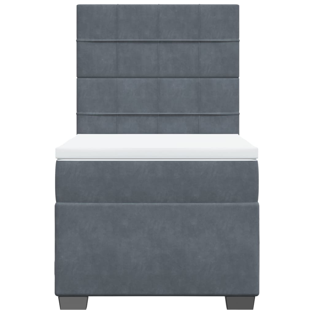 Boxspring met matras fluweel donkergrijs 90x190 cm is nu te koop bij PeponiXL, paradijselijk wonen!