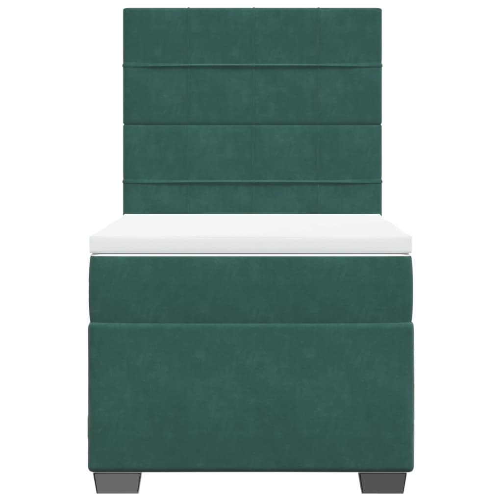 Boxspring met matras fluweel donkergroen 90x190 cm is nu te koop bij PeponiXL, paradijselijk wonen!