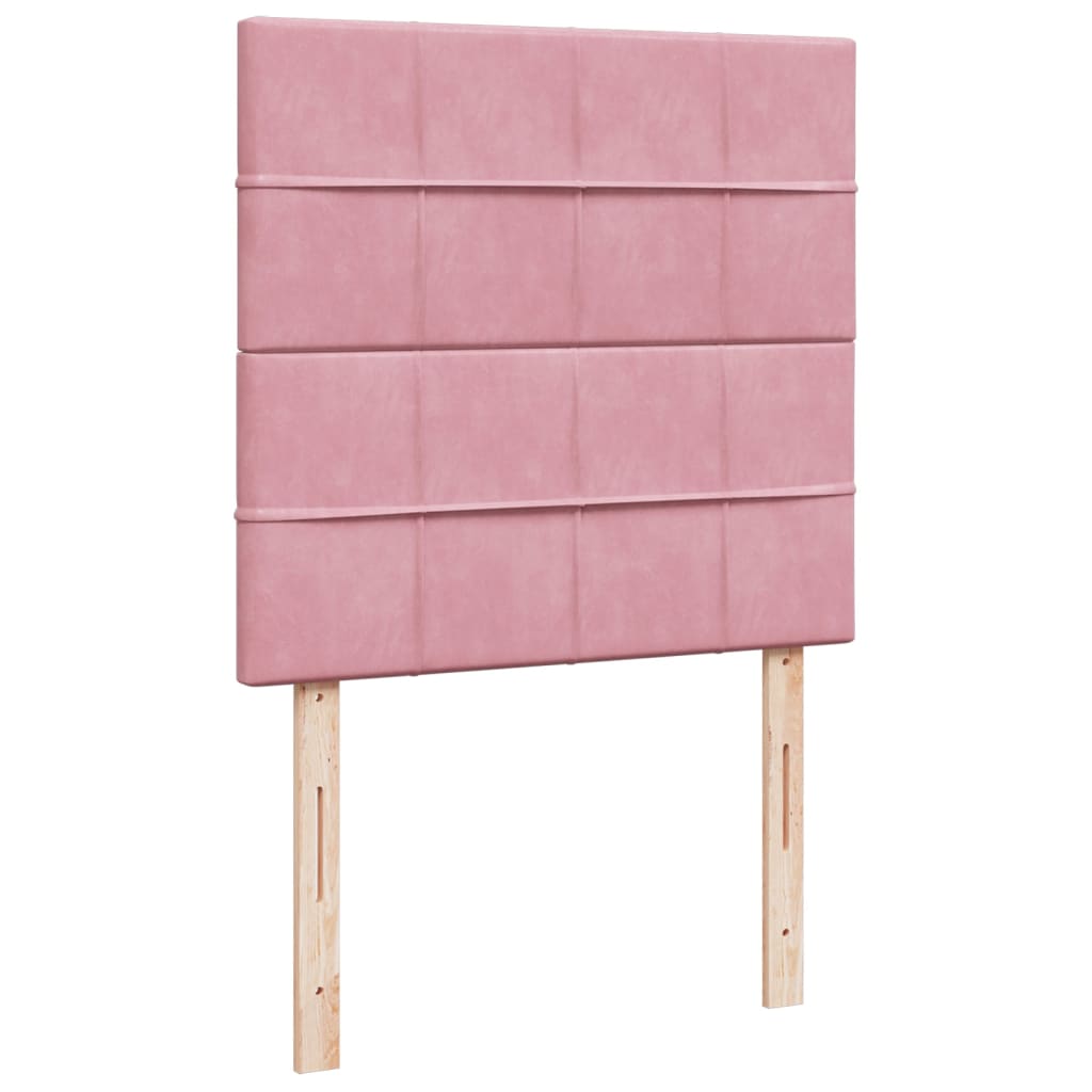 Boxspring met matras fluweel roze 90x190 cm is nu te koop bij PeponiXL, paradijselijk wonen!