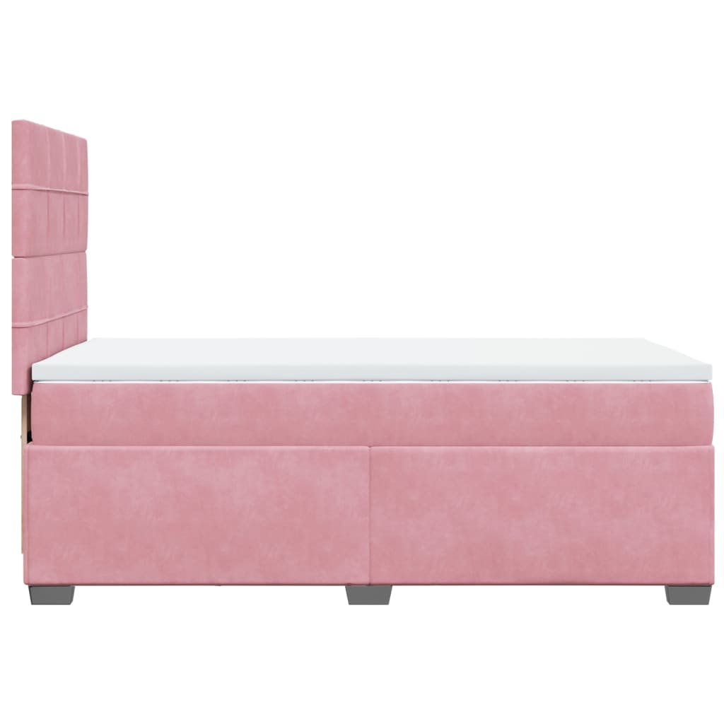 Boxspring met matras fluweel roze 90x190 cm is nu te koop bij PeponiXL, paradijselijk wonen!