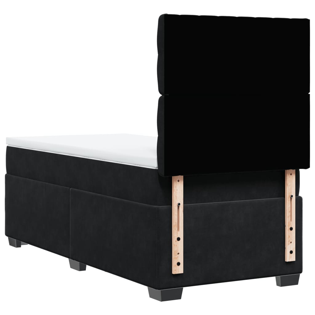 Boxspring met matras fluweel zwart 90x190 cm is nu te koop bij PeponiXL, paradijselijk wonen!