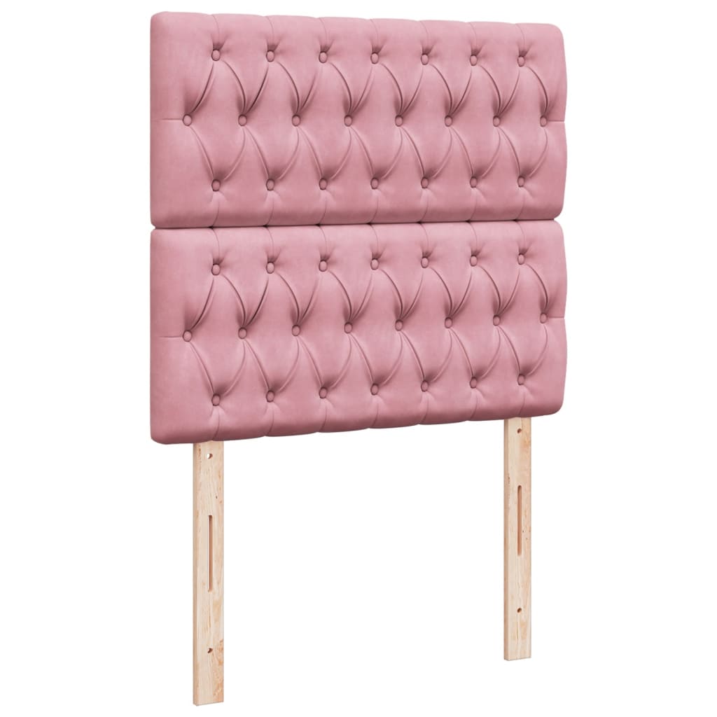 Boxspring met matras fluweel roze 90x190 cm is nu te koop bij PeponiXL, paradijselijk wonen!