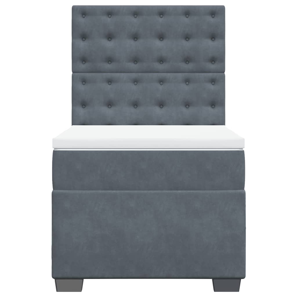 Boxspring met matras fluweel donkergrijs 90x190 cm is nu te koop bij PeponiXL, paradijselijk wonen!