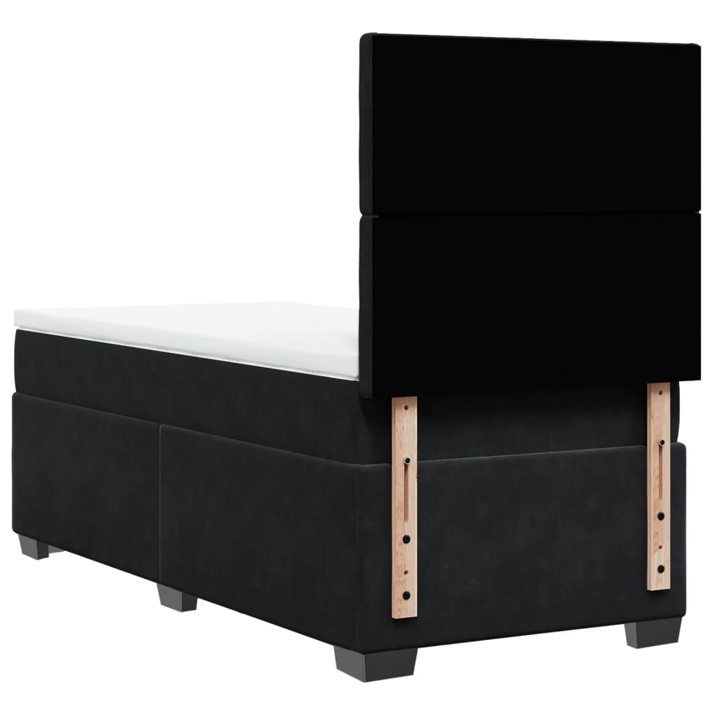 Boxspring met matras fluweel zwart 90x190 cm is nu te koop bij PeponiXL, paradijselijk wonen!