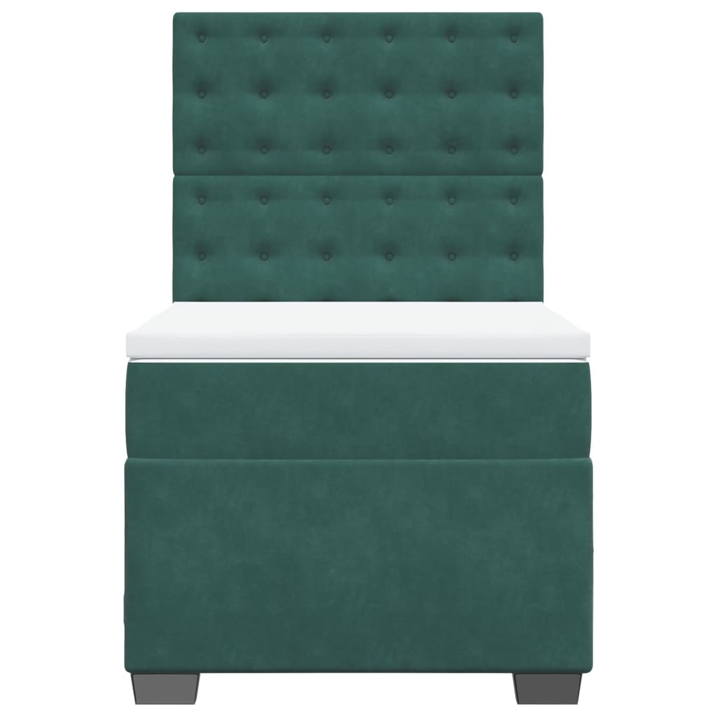 Boxspring met matras fluweel donkergroen 90x190 cm is nu te koop bij PeponiXL, paradijselijk wonen!