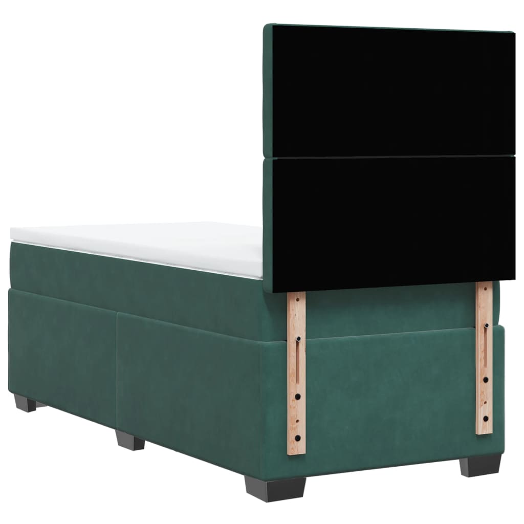 Boxspring met matras fluweel donkergroen 90x190 cm is nu te koop bij PeponiXL, paradijselijk wonen!